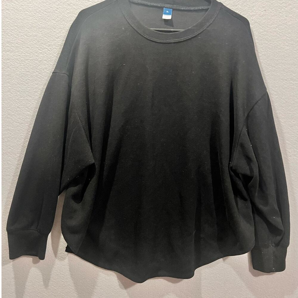Old Navy Sweater Women's XL Black Round Hem Cozy Lounge Comfy
